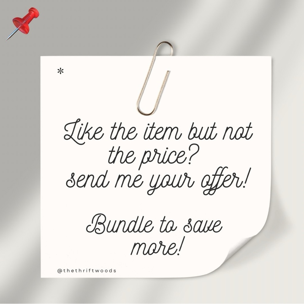 📌 Like the item but not the price? Send me your offer!
